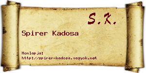 Spirer Kadosa névjegykártya